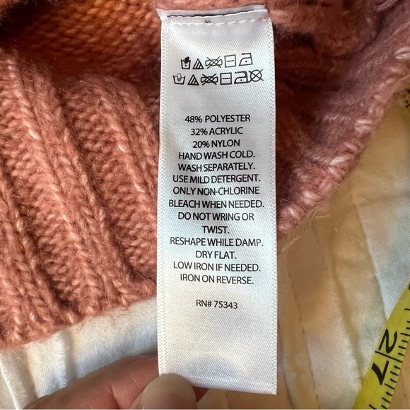 2/$30 Sincerely Jules Cable Knit Chunky Turtle Neck Zipper Sweater Pink SZ XS - Picture 9 of 11